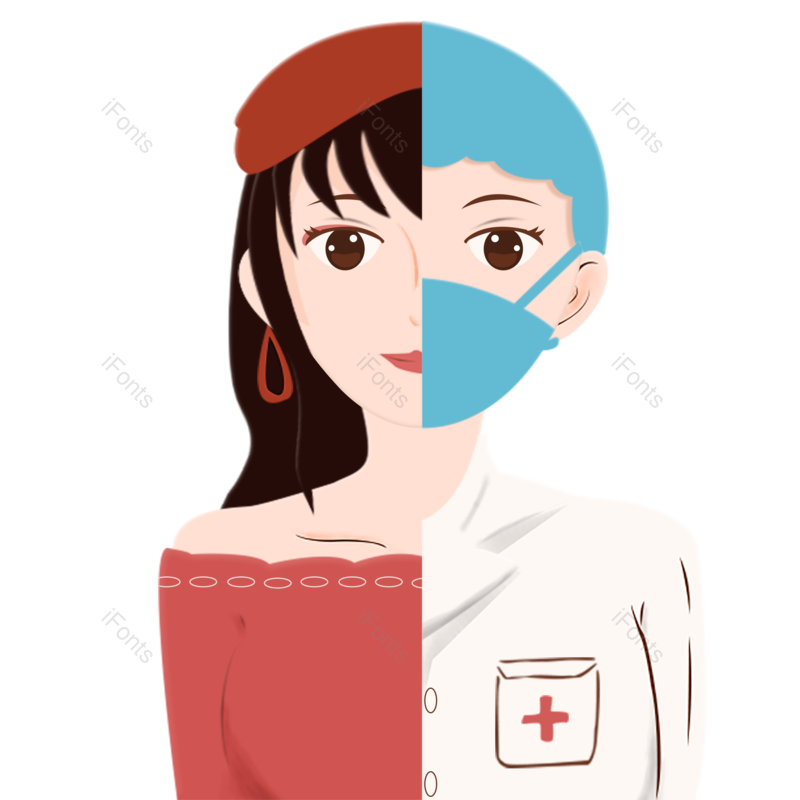 素材图片,护士元素,护士节PNG,卡通女孩免抠素材